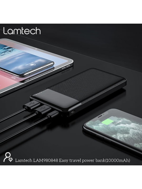 POWER BANK LAMTECH LAM 980848 10.000 Mah DUAL USB BLACK POWER BANK LAMTECH LAM 980848 10.000 Mah DUAL USB BLACK