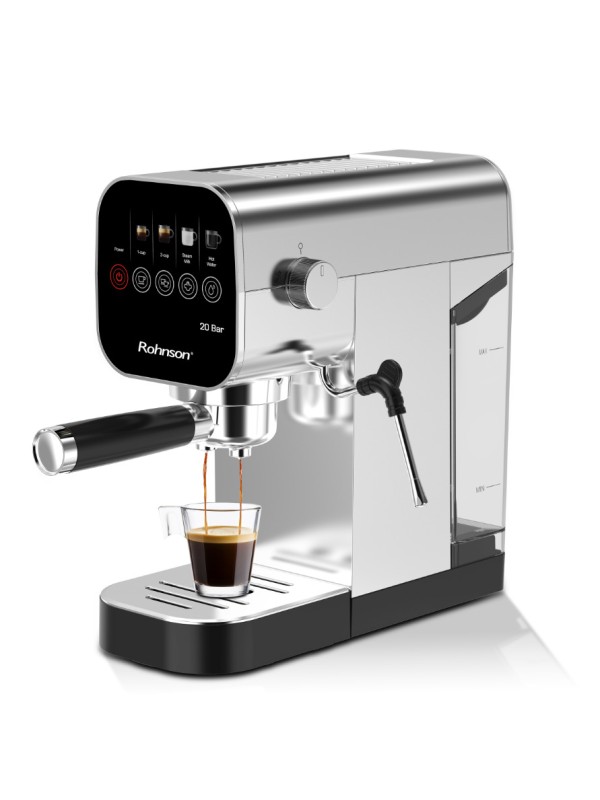Rohnson Μηχανή Espresso 1360W Πίεσης 20bar Ασημί R-98100