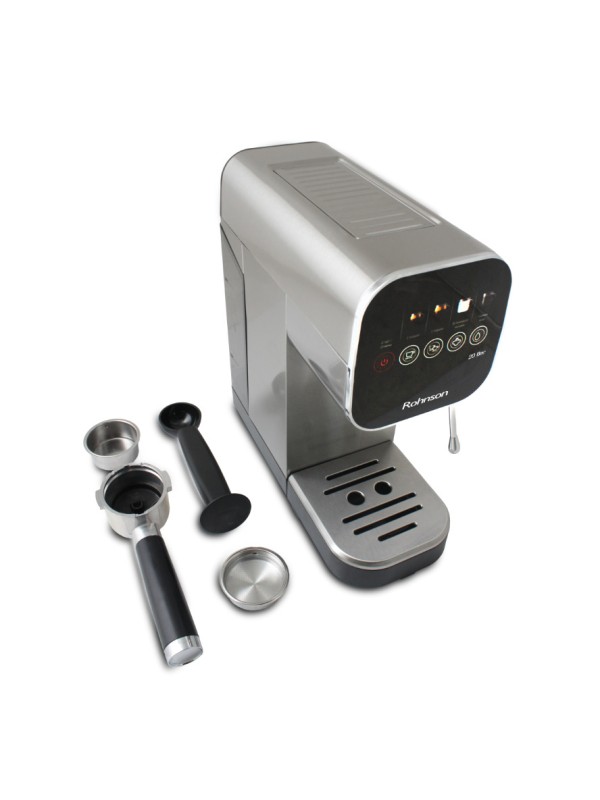 Rohnson Μηχανή Espresso 1360W Πίεσης 20bar Ασημί R-98100