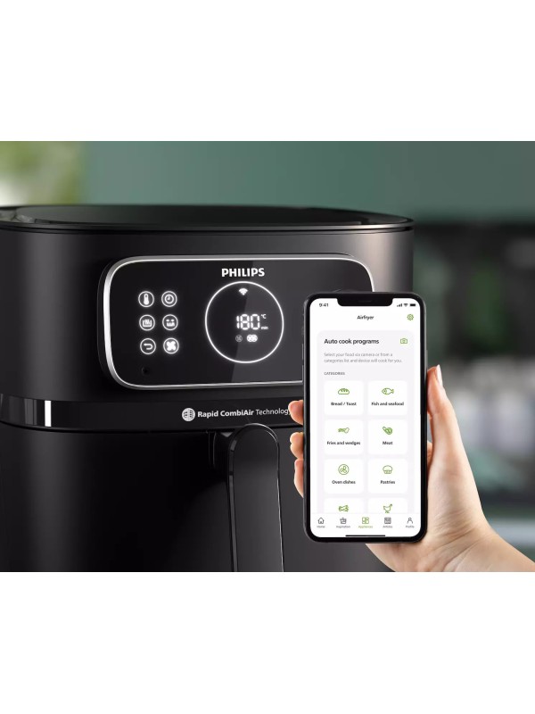 ΦΡΙΤΕΖΑ Philips HD 9876/90 Series 7000 ΠΟΛΥΜΑΓΕΙΡΑΣ  με Wi-Fi 8.3lt Μαύρο