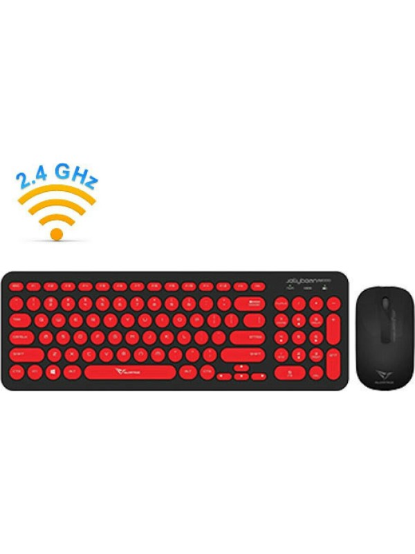 Alcatroz Jellybean A2000 Ασύρματο Σετ Πληκτρολόγιο & Ποντίκι Αγγλικό US Black/Red