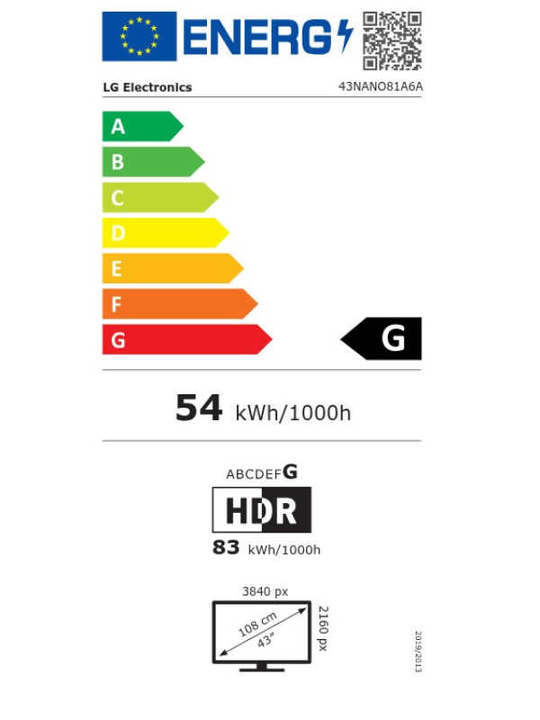LG Smart Τηλεόραση 43" 4K UHD LED NanoCell AI NANO81 HDR (2025) 43NANO81A6A