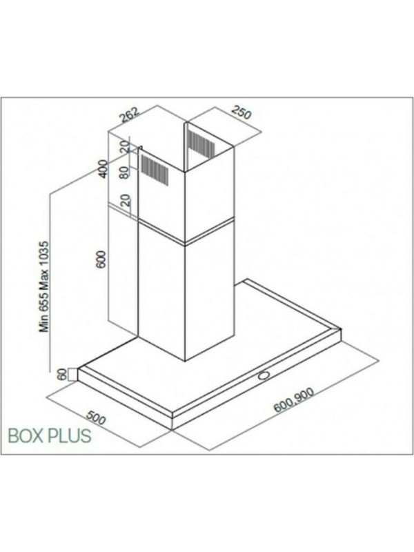 Davoline Box Plus Απορροφητήρας Καμινάδα 90cm Inox Davoline Box Plus Απορροφητήρας Καμινάδα 90cm Inox