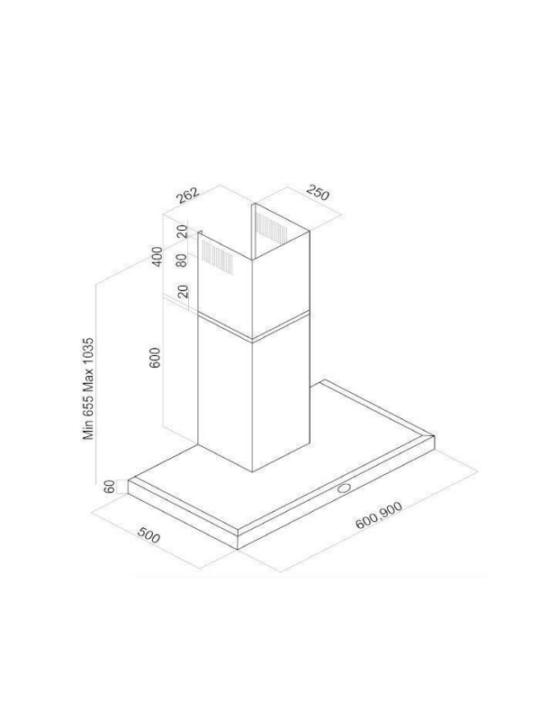 Davoline Box Plus Απορροφητήρας Καμινάδα 90cm Inox Davoline Box Plus Απορροφητήρας Καμινάδα 90cm Inox