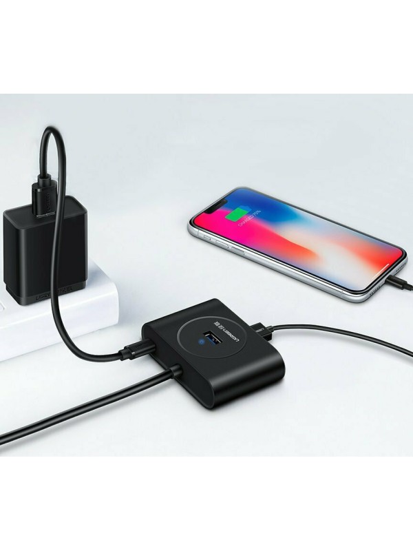 Ugreen CR113 USB 3.0 Hub 4 Θυρών με σύνδεση USB-A και Εξωτερική Παροχή Ρεύματος