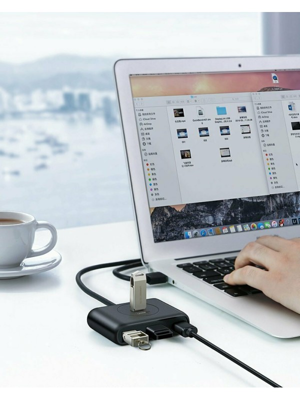 Ugreen CR113 USB 3.0 Hub 4 Θυρών με σύνδεση USB-A και Εξωτερική Παροχή Ρεύματος