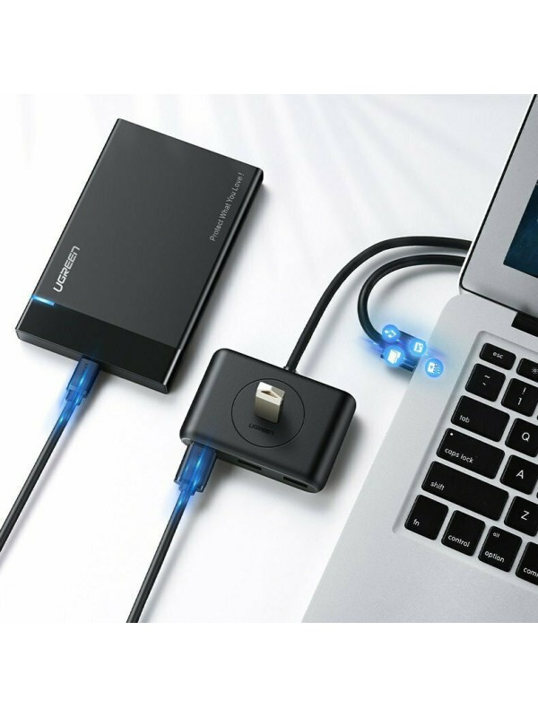 Ugreen CR113 USB 3.0 Hub 4 Θυρών με σύνδεση USB-A και Εξωτερική Παροχή Ρεύματος