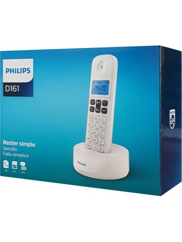 Philips D161 Ασύρματο Τηλέφωνο με Aνοιχτή Aκρόαση Λευκο Philips D161 Ασύρματο Τηλέφωνο με Aνοιχτή Aκρόαση Λευκο