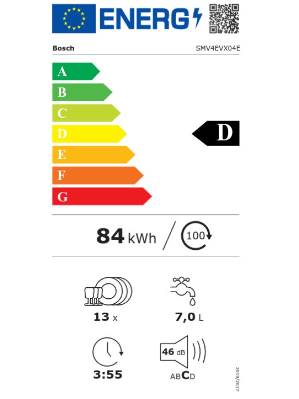Bosch SMV4EVX04 Πλήρως Εντοιχιζόμενο Πλυντήριο Πιάτων με Wi-Fi για 13 Σερβίτσια Π59.8xY81.5εκ.