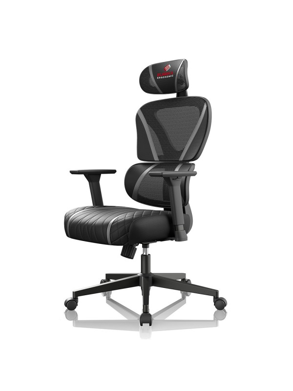Eureka Ergonomic Norn ERK-GC06-GY Υφασμάτινη Καρέκλα Gaming με Ρυθμιζόμενα Μπράτσα Γκρι