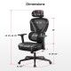 Eureka Ergonomic Norn ERK-GC06-GY Υφασμάτινη Καρέκλα Gaming με Ρυθμιζόμενα Μπράτσα Γκρι