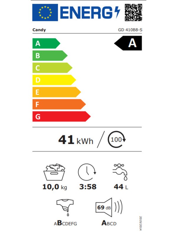 Candy ProWash 300 Πλυντήριο Ρούχων 10kg 1400 Στροφών Proactive GD 410B8-S Candy ProWash 300 Πλυντήριο Ρούχων 10kg 1400 Στροφών Proactive GD 410B8-S