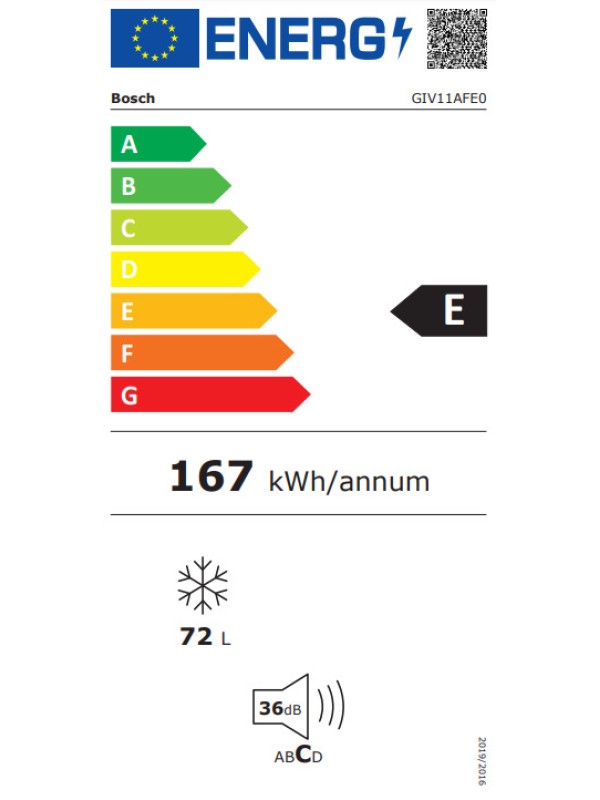 Bosch GIV 11 AFE 0 Εντοιχιζόμενος Όρθιος Καταψύκτης 72lt Bosch GIV 11 AFE 0 Εντοιχιζόμενος Όρθιος Καταψύκτης 72lt