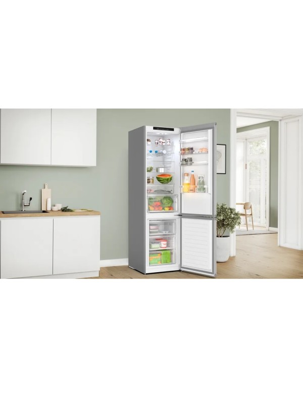 Bosch Ψυγειοκαταψύκτης 363lt Total NoFrost Υ203xΠ60xΒ66.5εκ. Inox KGN392LCF