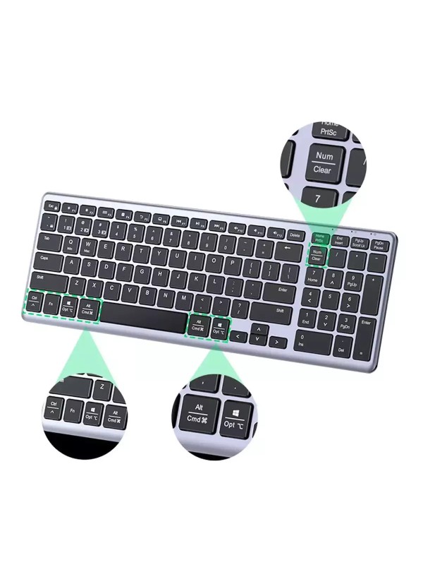 Ugreen KU005 Ασύρματο Bluetooth Πληκτρολόγιο Αγγλικό US