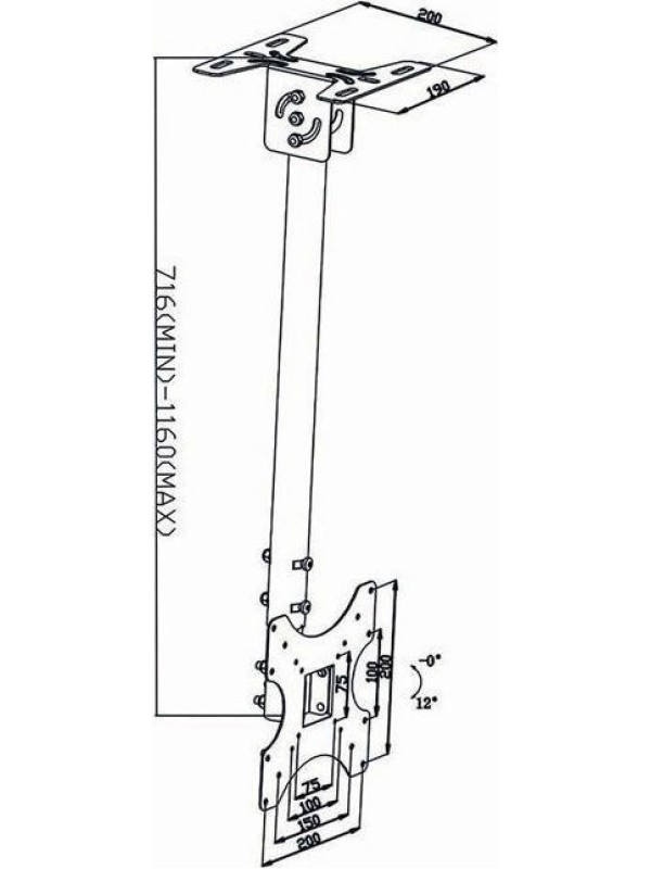 Nedis TVCM1330BK Βάση Τηλεόρασης Οροφής έως 42" και 20kg Nedis TVCM1330BK Βάση Τηλεόρασης Οροφής έως 42" και 20kg