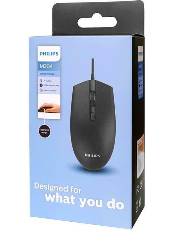 Philips SPK7204 Ενσύρματο Ποντίκι Μαύρο (M204) Philips SPK7204 Ενσύρματο Ποντίκι Μαύρο (M204)