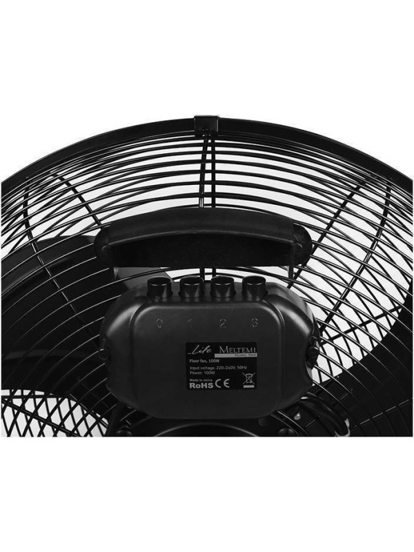 Life Meltemi Ανεμιστήρας Δαπέδου 100W Διαμέτρου 40cm Mystery Black 221-0203
