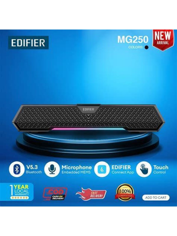 Edifier MG250 Ασύρματα Ηχεία Υπολογιστή 2.0 με RGB Φωτισμό και Bluetooth Ισχύος 5W σε Μαύρο Χρώμα Edifier MG250 Ασύρματα Ηχεία Υπολογιστή 2.0 με RGB Φωτισμό και Bluetooth Ισχύος 5W σε Μαύρο Χρώμα