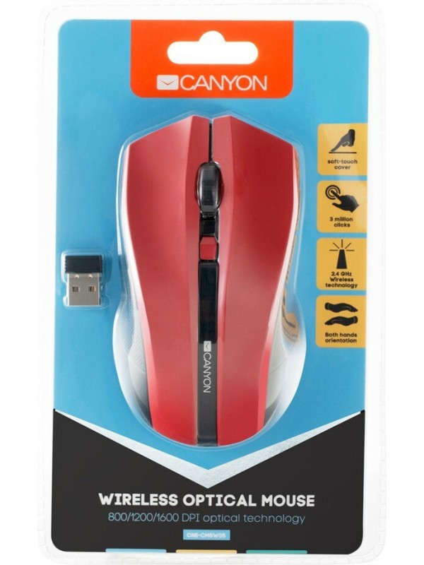 Canyon CMSW05 Ασύρματο Ποντίκι Κόκκινο