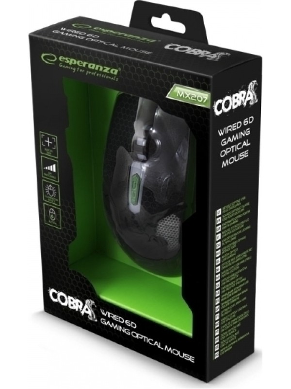 Esperanza MX207 Gaming Ποντίκι Cobra Green Esperanza MX207 Gaming Ποντίκι Cobra Green