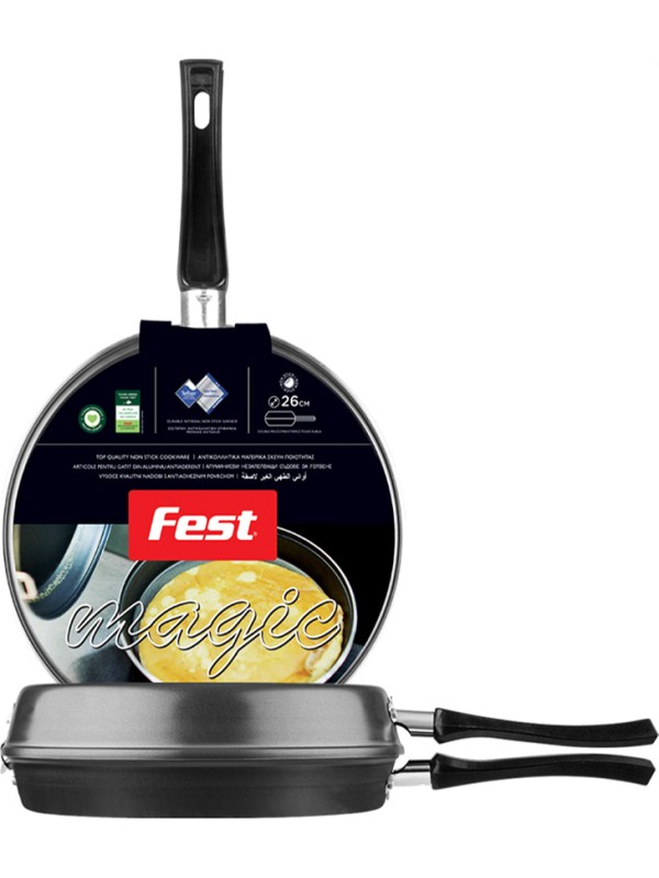Fest Magic Διπλή Ομελετιέρα από Αλουμίνιο με Αντικολλητική Επίστρωση 26cm Fest Magic Διπλή Ομελετιέρα από Αλουμίνιο με Αντικολλητική Επίστρωση 26cm