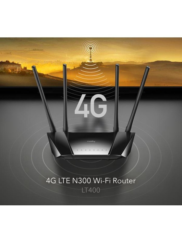Cudy LT400 Ασύρματο 4G Mobile Router Wi‑Fi 4 με 4 Θύρες Ethernet