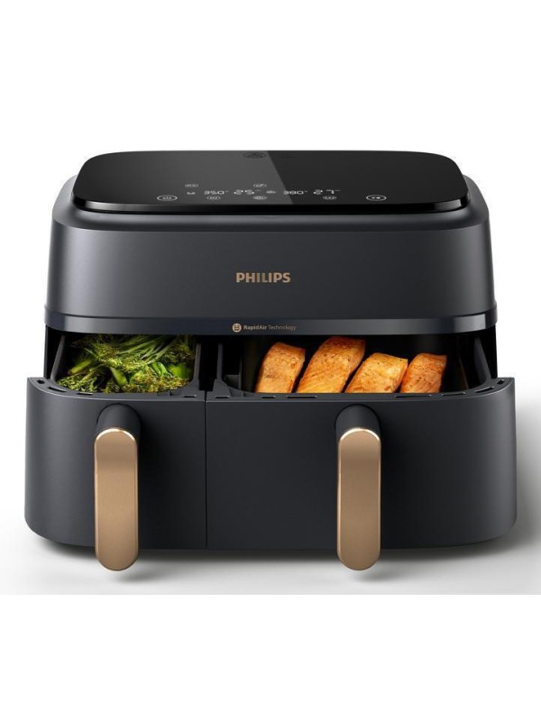 Philips Air Fryer με Διπλό Αποσπώμενο Κάδο 9lt Μαύρο NA352/00