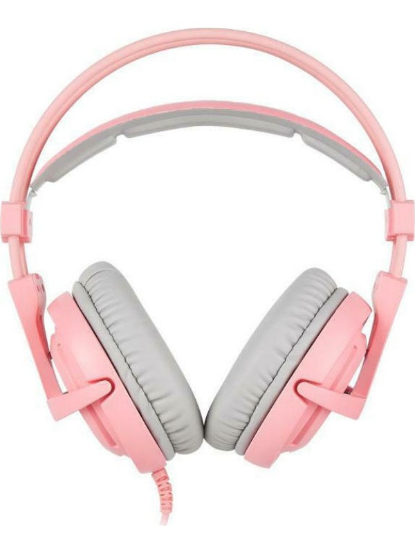 Sades A6 Over Ear Gaming Headset με σύνδεση USB Ροζ