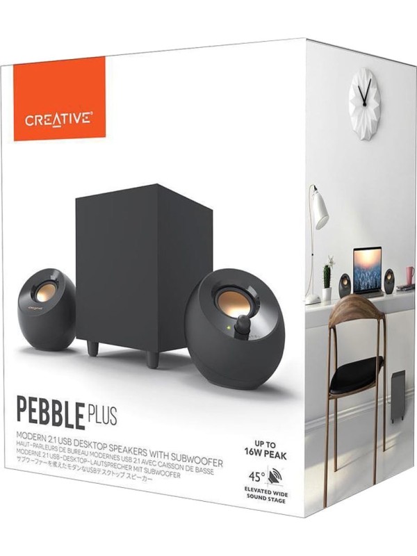 Creative Pebble Plus Ηχεία Υπολογιστή 2.1 με Ισχύ 8W σε Μαύρο Χρώμα Creative Pebble Plus Ηχεία Υπολογιστή 2.1 με Ισχύ 8W σε Μαύρο Χρώμα