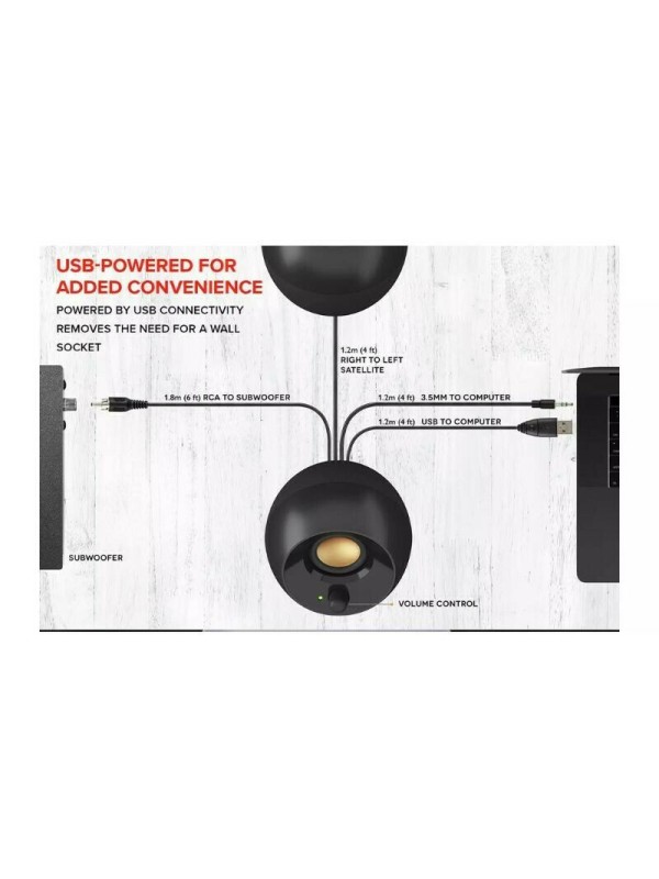 Creative Pebble Plus Ηχεία Υπολογιστή 2.1 με Ισχύ 8W σε Μαύρο Χρώμα Creative Pebble Plus Ηχεία Υπολογιστή 2.1 με Ισχύ 8W σε Μαύρο Χρώμα