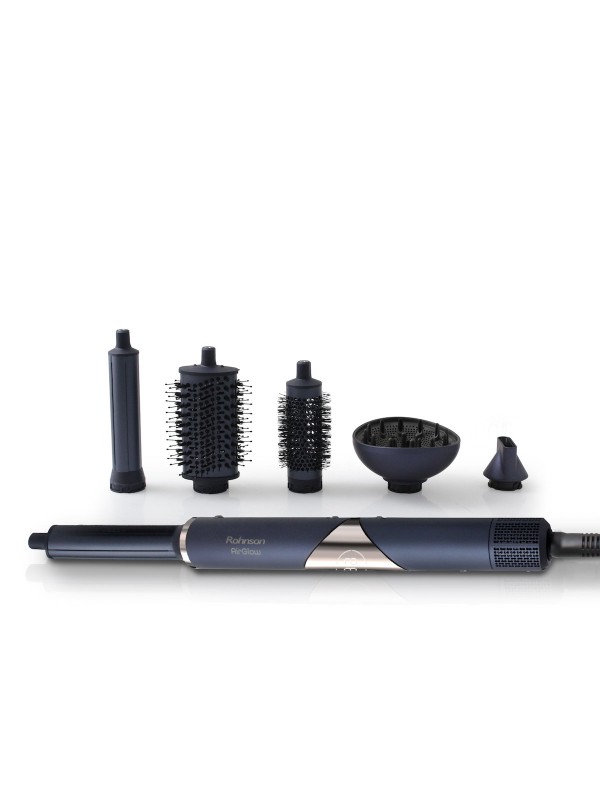 Rohnson AirGlow Κεραμική Ηλεκτρική Βούρτσα με Αέρα & Περιστρεφόμενη Κεφαλή για Ίσιωμα και Μπούκλες 1400W