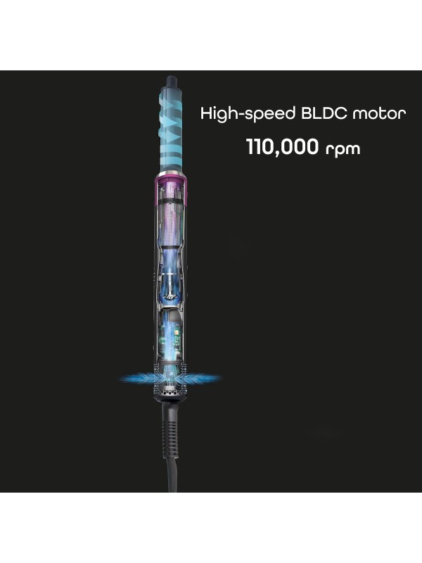 Rohnson AirGlow Κεραμική Ηλεκτρική Βούρτσα με Αέρα & Περιστρεφόμενη Κεφαλή για Ίσιωμα και Μπούκλες 1400W