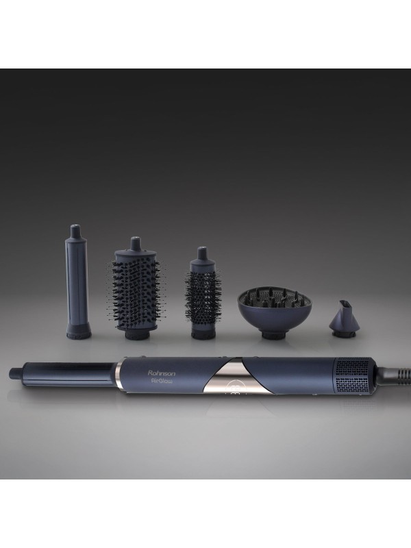 Rohnson AirGlow Κεραμική Ηλεκτρική Βούρτσα με Αέρα & Περιστρεφόμενη Κεφαλή για Ίσιωμα και Μπούκλες 1400W