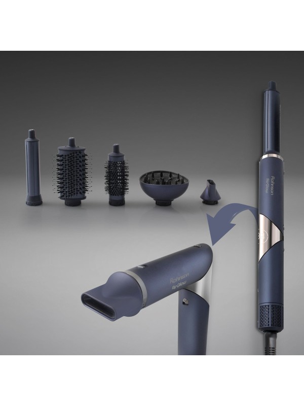 Rohnson AirGlow Κεραμική Ηλεκτρική Βούρτσα με Αέρα & Περιστρεφόμενη Κεφαλή για Ίσιωμα και Μπούκλες 1400W