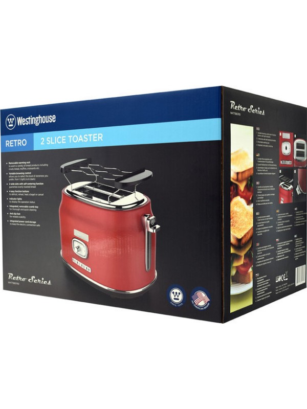 Westinghouse Φρυγανιέρα 2 Θέσεων 815W Κόκκινη