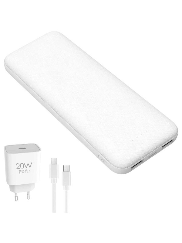 Platinet Set Power Bank 10000mAh 20W με 2 Θύρες USB-A και Θύρα USB-C Power Delivery Λευκό Platinet Set Power Bank 10000mAh 20W με 2 Θύρες USB-A και Θύρα USB-C Power Delivery Λευκό