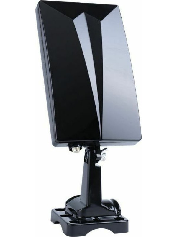 Telco DVB-T711 Εξωτερική Κεραία Τηλεόρασης (απαιτεί τροφοδοσία) σε Μαύρο Χρώμα Σύνδεση με Ομοαξονικό (Coaxial) Καλώδιο