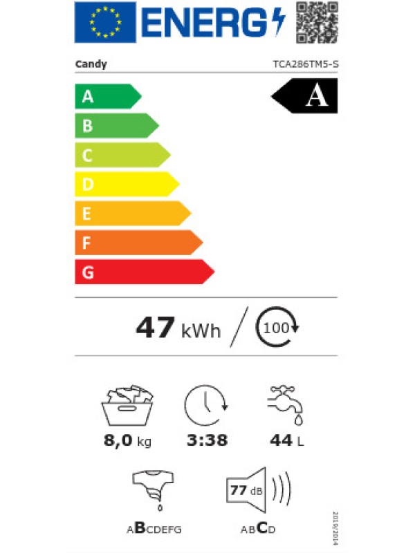 Candy Πλυντήριο Ρούχων Άνω Φόρτωσης 8kg 1200 Στροφών AI Weight Sense TCA286TM5-S Candy Πλυντήριο Ρούχων Άνω Φόρτωσης 8kg 1200 Στροφών AI Weight Sense TCA286TM5-S