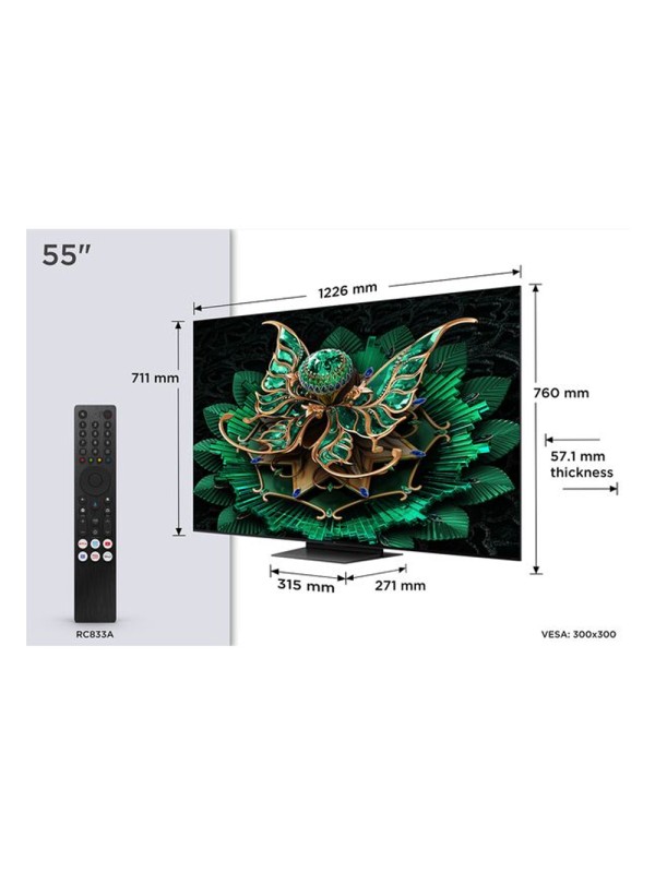 TCL Smart Τηλεόραση 55" 4K UHD Mini LED C7K HDR (2025) 55C7K