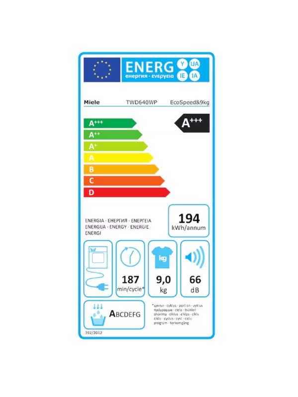 Miele TWD640WP Στεγνωτήριο 9kg A+++ με Αντλία Θερμότητας Miele TWD640WP Στεγνωτήριο 9kg A+++ με Αντλία Θερμότητας