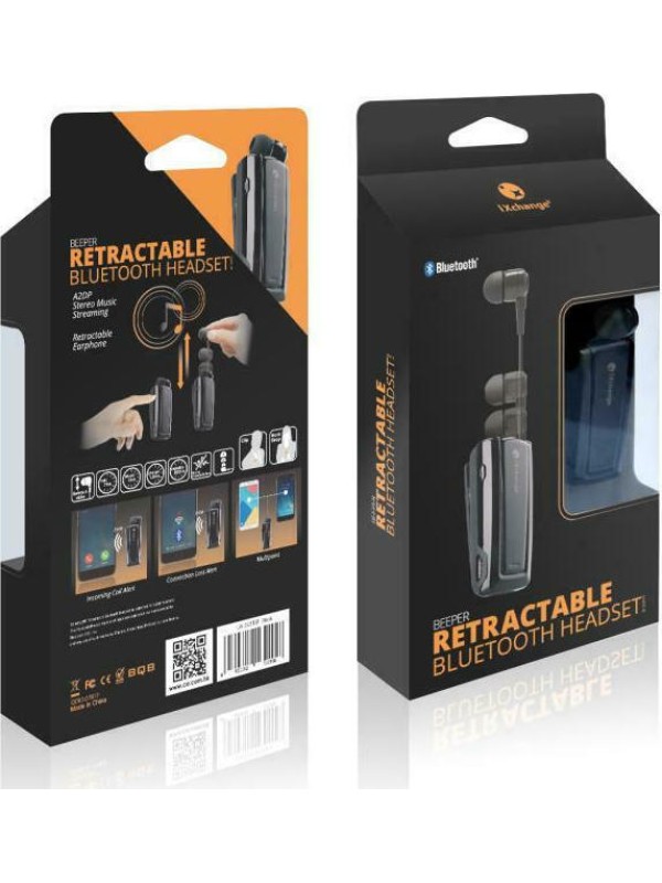 iXchange UA24ST In-ear Bluetooth Handsfree Ακουστικό Πέτου Μαύρο