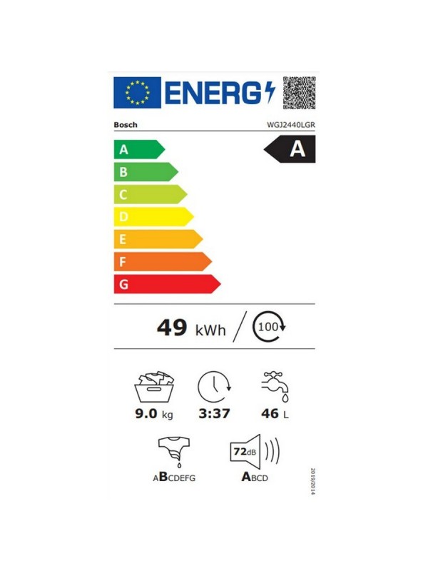 Bosch Πλυντήριο Ρούχων 9kg με Τεχνολογία Ατμού 1400 Στροφών WGJ2440LGR Bosch Πλυντήριο Ρούχων 9kg με Τεχνολογία Ατμού 1400 Στροφών WGJ2440LGR