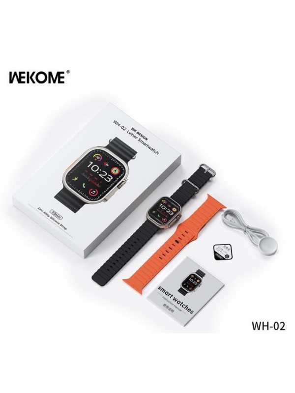 WK WH-02 Titanium Smartwatch με Παλμογράφο (Χρυσό)