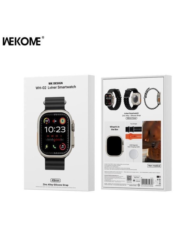 WK WH-02 Titanium Smartwatch με Παλμογράφο (Χρυσό)