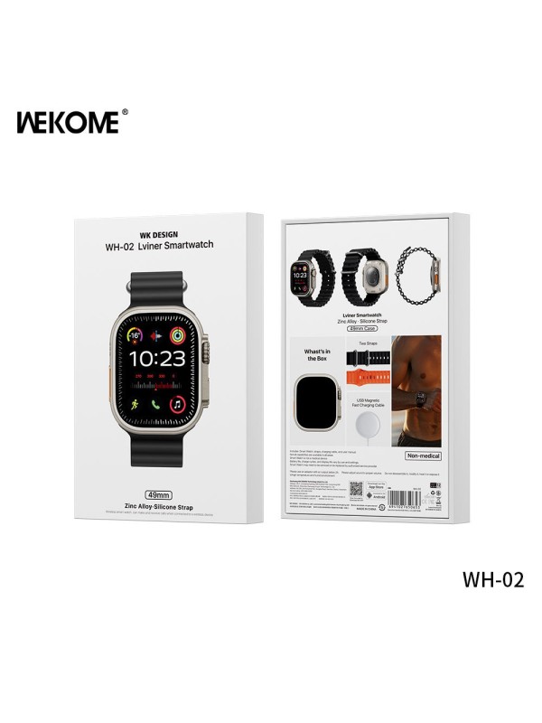 WK WH-02 Titanium Smartwatch με Παλμογράφο (Χρυσό)