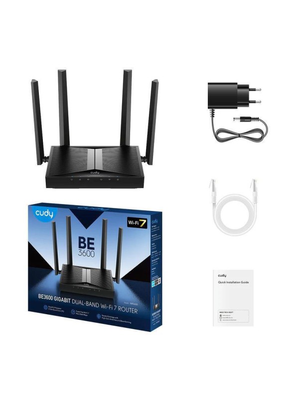 Cudy WR3600 v1 Ασύρματο Router Wi‑Fi 7 με 5 Θύρες Gigabit Ethernet