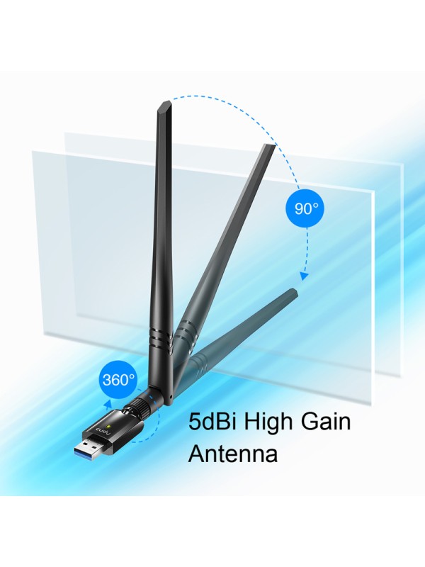 Cudy WU1400 Ασύρματος USB Αντάπτορας Δικτύου με Αποσπώμενη Κεραία 1300Mbps Cudy WU1400 Ασύρματος USB Αντάπτορας Δικτύου με Αποσπώμενη Κεραία 1300Mbps