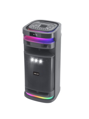 Akai Ηχείο Karaoke με Ασύρματο Μικρόφωνο και Εφέ Φωτισμού X12 σε Μαύρο Χρώμα