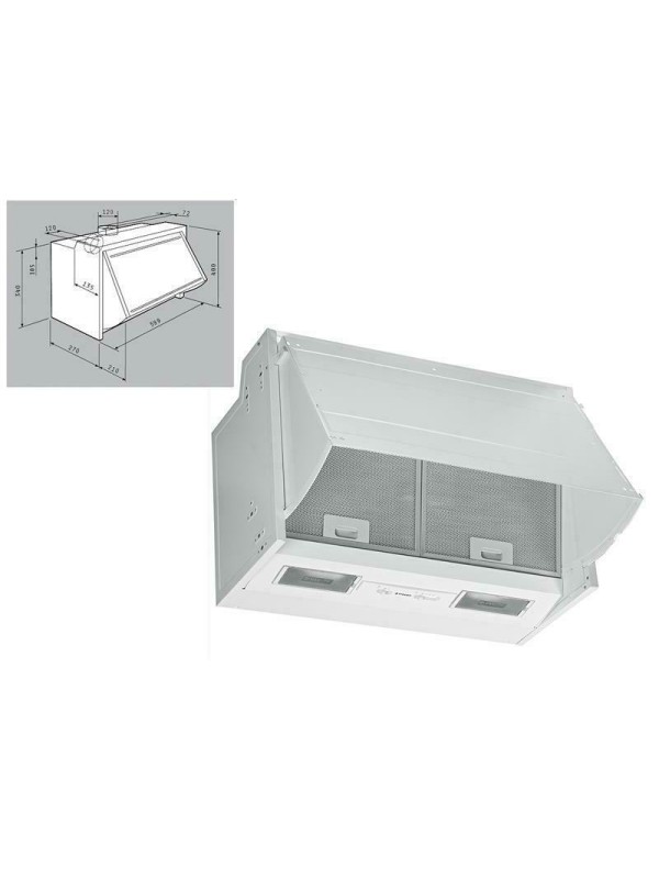 Pyramis Essential Turbo Πτυσσόμενος Απορροφητήρας 60cm Λευκός